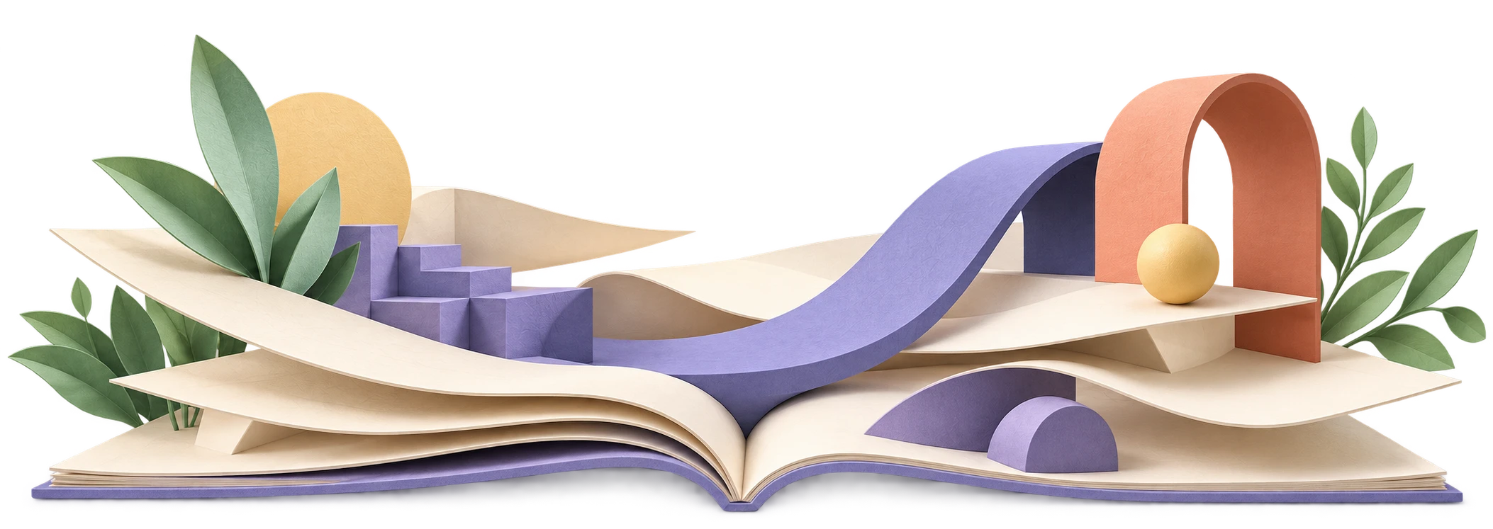 Sculptural open book artwork used on Gina’s portfolio